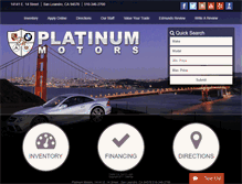 Tablet Screenshot of platinummotorsonline.com